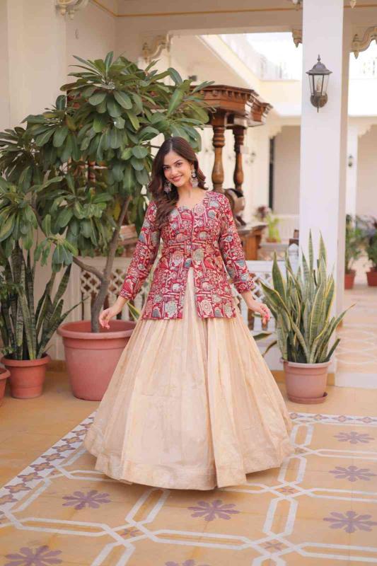 LW 7157 red JEQUARD Traditional lehengha choli designs in Pune